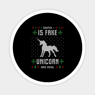 Santa Fake Unicorn Real Christmas Xmas Gift Ugly Magnet